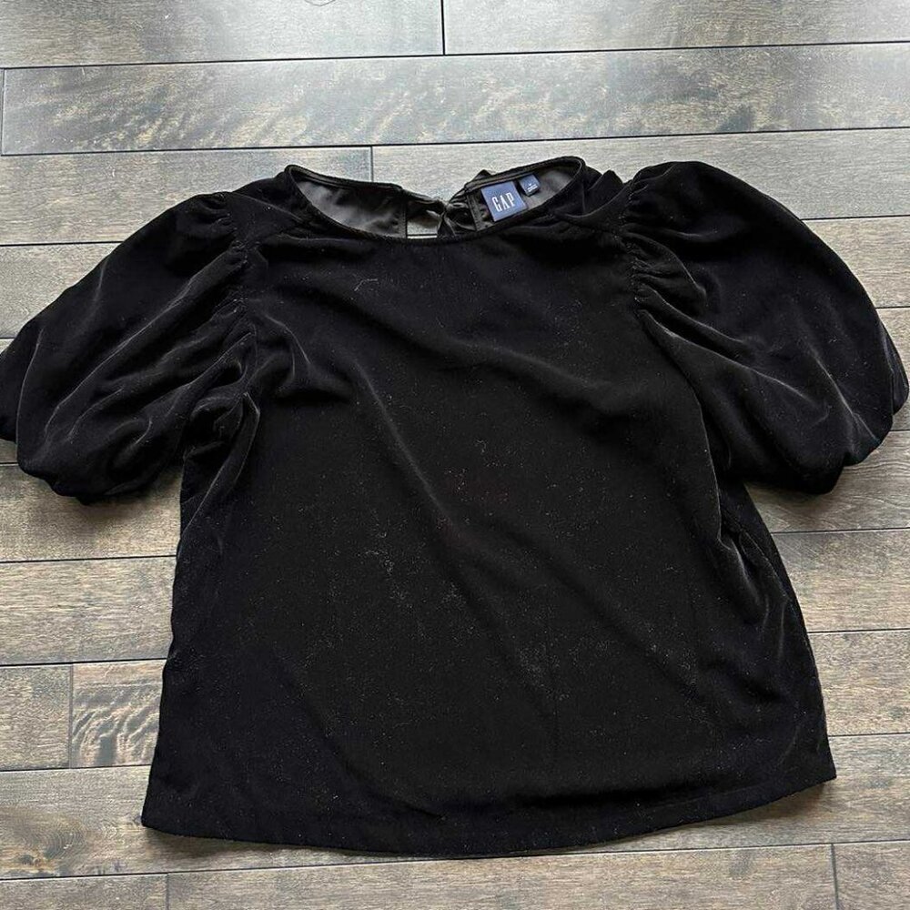 Gap Velvet Puff Sleeve Top